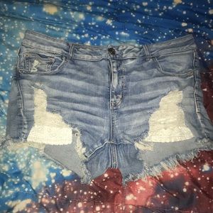 AE distressed shorties